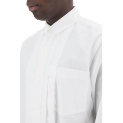 layered poplin effect shirt with