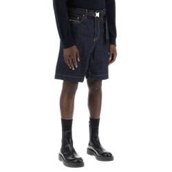 denim bermuda shorts with removable belt