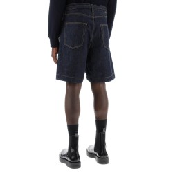 denim bermuda shorts with removable belt