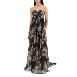 acerbo silk chiffon bustier dress