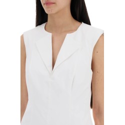 cotton poplin midi dress in