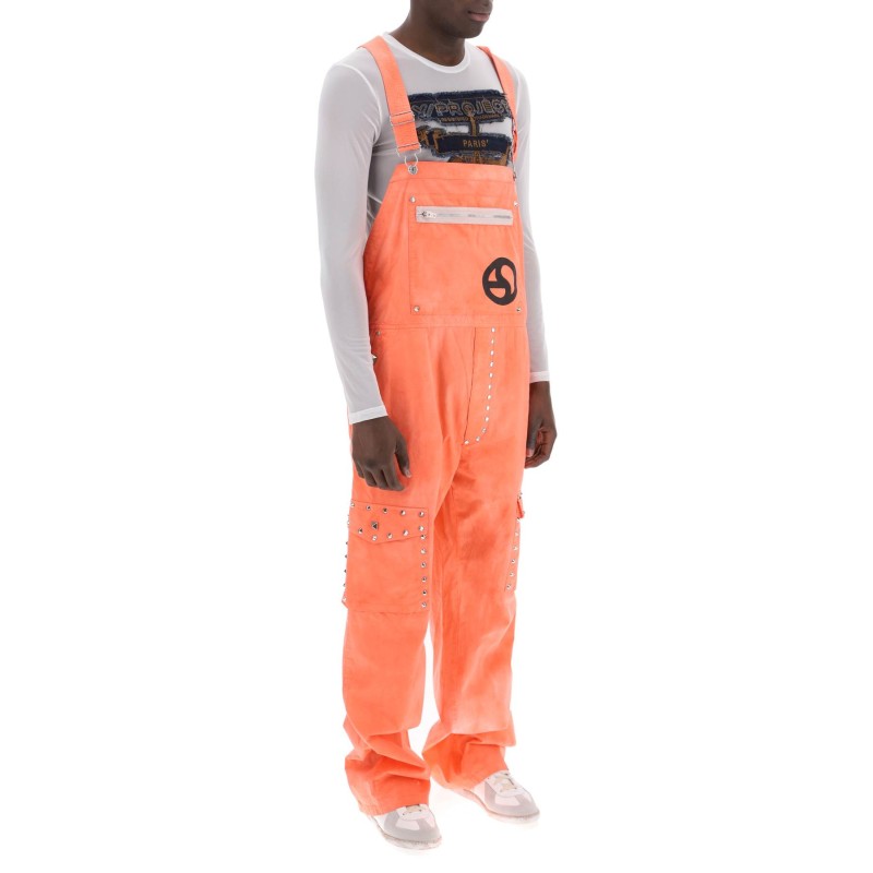 cotton overalls with studs