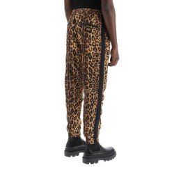 leopard print nylon jogger pants for