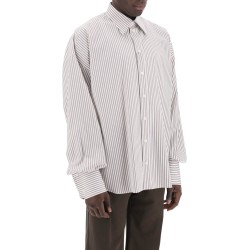 "oversized striped poplin shirt