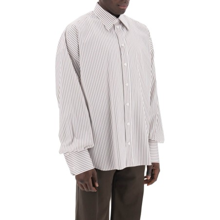 "oversized striped poplin shirt