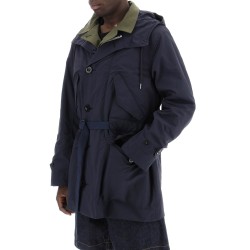 reversible cotton blend overcoat with