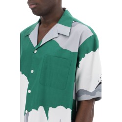 "flower portrait print poplin bowling shirt"