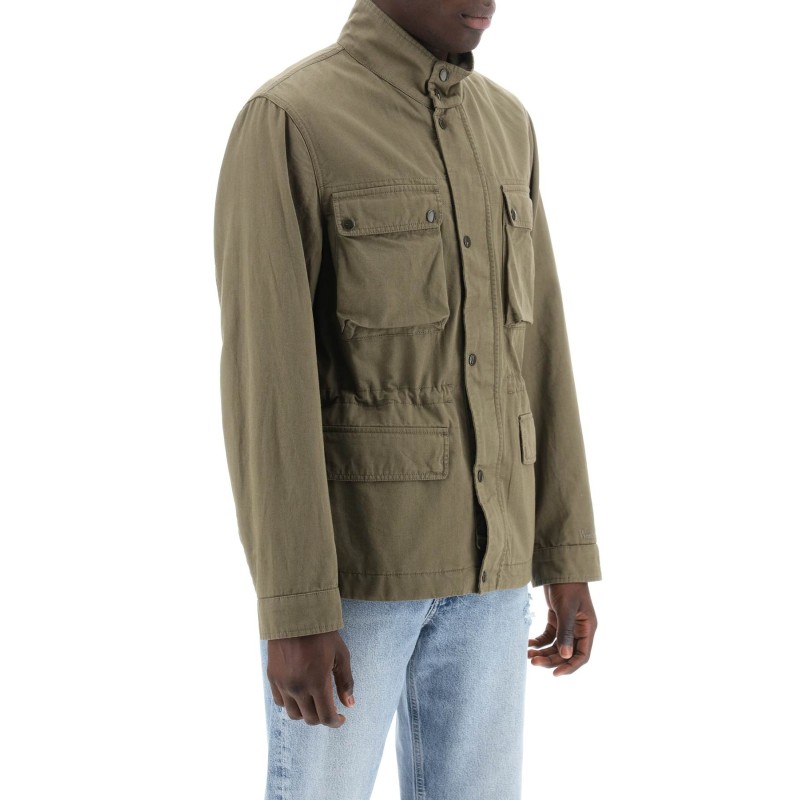 "field jacket in cotton and linen blend"