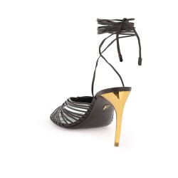 curved heel sandals with elevated