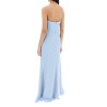 strapless satin crepe dress without