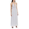 silk dress with double halter neckline