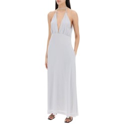 silk dress with double halter neckline