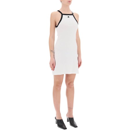 bicolor jersey mini dress in