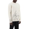 scribble print wool cotta pullover