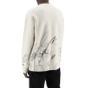 scribble print wool cotta pullover