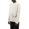 scribble print wool cotta pullover