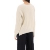 ribbed sweater with tieable closure