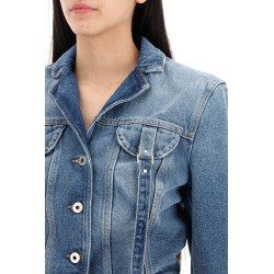 denim jacket with harness details