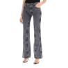 hook-and-eye flared jeans