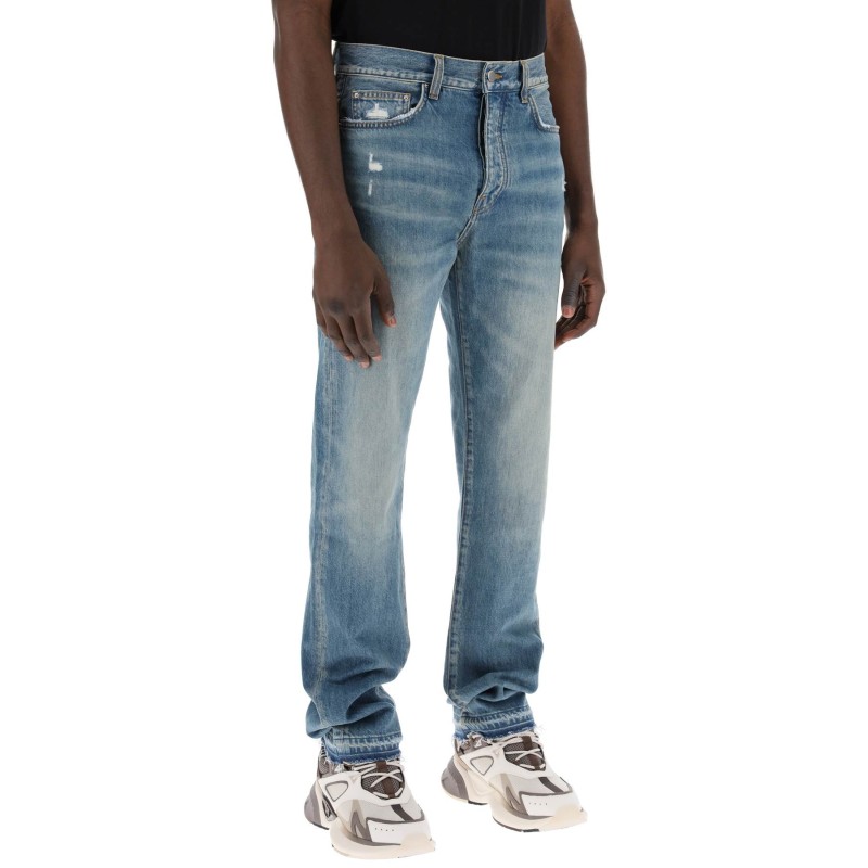 "five-pocket distressed effect jeans"