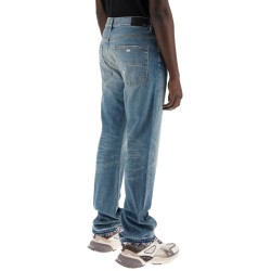 "five-pocket distressed effect jeans"