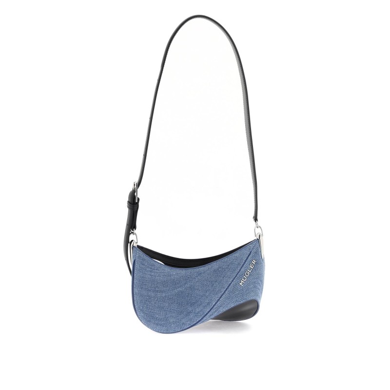 small denim spiral curve 01 shoulder bag