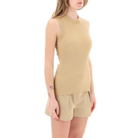 sleeveless ribbed knit top