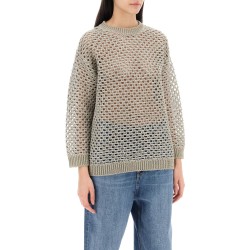 "mesh knit pullover with sequins embell