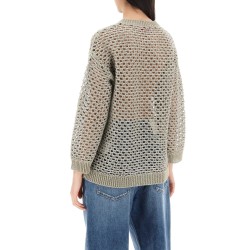 "mesh knit pullover with sequins embell