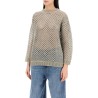 "mesh knit pullover with sequins embell