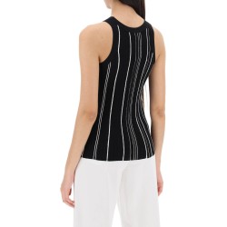 ribbed knit tank top with spaghetti