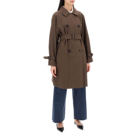 double-breasted midi trench coat