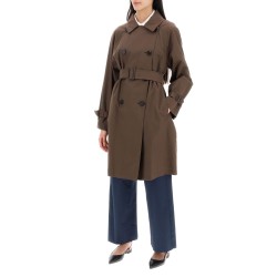 double-breasted midi trench coat