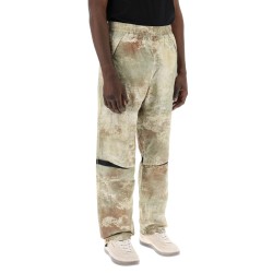 econyl printed dissolving grid camo pants