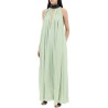 maxi dress with leather buckle detail