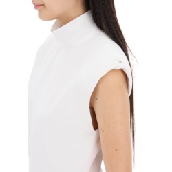 high-necked sleeveless top in cann