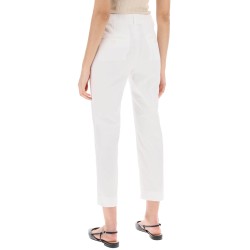 'cecil' stretch cotton cigarette pants