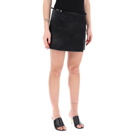 voyou denim wrap mini skirt with