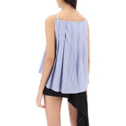 striped sleeveless top in poplin