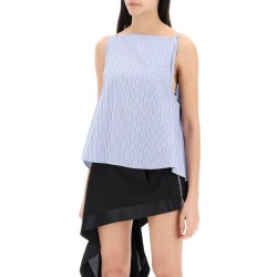 striped sleeveless top in poplin