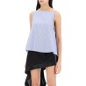 striped sleeveless top in poplin