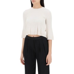 silk and cotton knit ammi crop top in