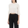 silk and cotton knit ammi crop top in