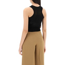 "short cropped top in lightweight kn