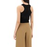 "short cropped top in lightweight kn