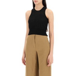 "short cropped top in lightweight kn