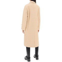 houndstooth patterned car coat