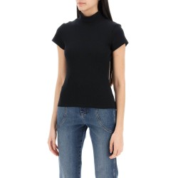 high-neck ribbed top with nine words