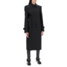 double-breasted silk twill trench coat