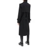 double-breasted silk twill trench coat